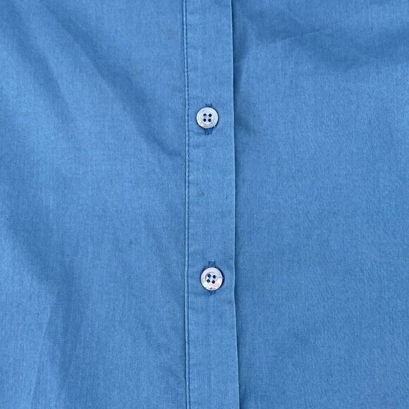 Harshman Plus Size 3X Blue Vivant Tunic 100% Cotton Relaxed Fit Button Up - Picture 11 of 16